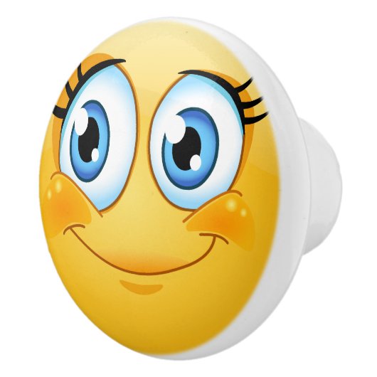 ビッグスマイルハッピー顔ドロワーノブ – SRF セラミックノブ (右)