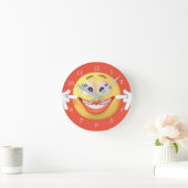 ビッグスマイル絵文字 ラウンド壁時計 (ホーム)
