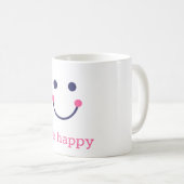 ビッグスマイル、幸せパーソナライズされたに、あなたの名前 コーヒーマグカップ (正面右)
