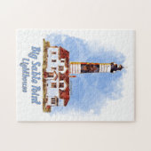 ビッグセーブルポイントライトハウスウォーターカラー – ミシガン ジグソーパズル (横)