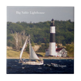 ビッグセーブルライトハウスとボートタイル タイル