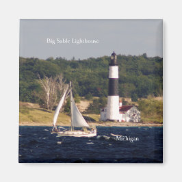 ビッグセーブルライトハウスとボートマグネット マグネット