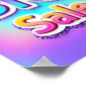 ビッグセールのスクリプトの終わり季節の自筆証書ピンク ポスター (角)