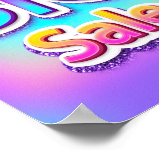 ビッグセールのスクリプトの終わり季節の自筆証書ピンク ポスター (角)