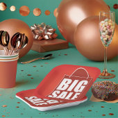 ビッグセールレッドリテールバッグデザイン ペーパープレート