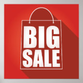 ビッグセールレッドリテールバッグデザイン ポスター (正面)