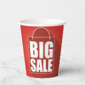ビッグセールレッドリテールバッグデザイン 紙コップ (正面)