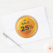 ビッグセール25%割引ステッカー ラウンドシール (封筒)