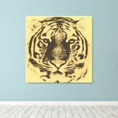 ビッグタイガーのクローズアップポートレート キャンバスプリント (インサイチュ (ウッドフロア))