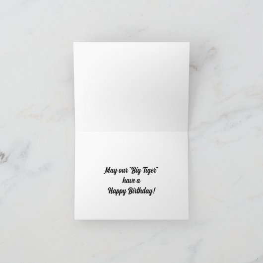 ビッグタイガー誕生日グリーティングカード カード (内部)