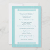 ビッグタイプバルミツワー招待状インライトティール（緑がかった色） 招待状 (裏面)