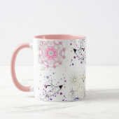 ビッグタイムと宇宙マンダラパッチワークパターンコーヒー マグカップ (左)