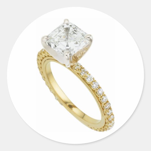 ビッグダイヤモンド婚約リングや輪ヒント ラウンドシール (正面)