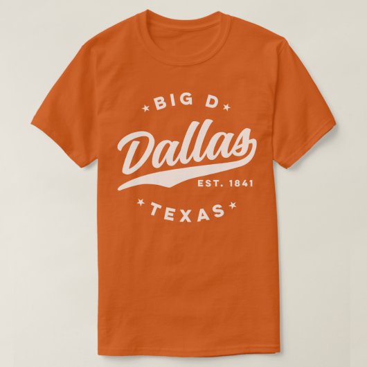 ビッグダラステキサス州ホワイト Tシャツ (デザイン正面)