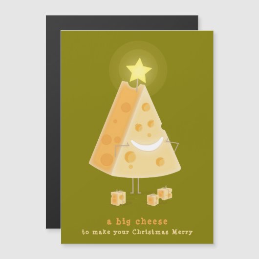 ビッグチーズのマグネットクリスマスカード (正面/裏面)