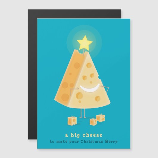 ビッグチーズのマグネットクリスマスカード (正面/裏面)