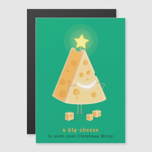 ビッグチーズのマグネットクリスマスカード (正面/裏面)