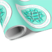 ビッグティール（緑がかった色）ギフトボウ&シルバーフォイル ラッピングペーパー (ロールコーナー)