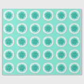 ビッグティール（緑がかった色）ギフトボウ&シルバーフォイル ラッピングペーパー (フラット)