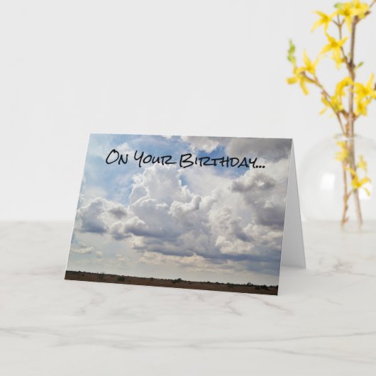 ビッグテキサス州プレーリースカイ誕生日カード カード (黄色い花)