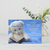 ビッグテディベア読ブックボーイシャワー招待状 案内状 (スタンド正面)