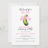 ビッグディルウォーターカラーコケット漬けベビーシャワー 招待状 (正面)