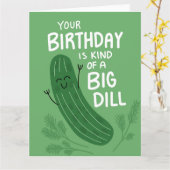 ビッグディルピックル誕生日プングリーティングカード カード (黄色い花)