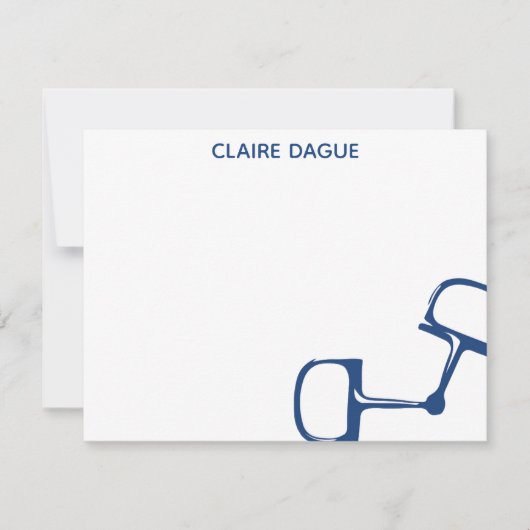 ビッグディースネッフルビットホースノーテカード – ネイビー サンキューカード (正面)