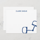 ビッグディースネッフルビットホースノーテカード – ネイビー サンキューカード (正面/裏面)