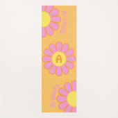 ビッグデイジーパーソナライズされたリバーシブルオレンジとピンク ヨガマット (正面)