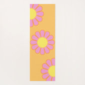 ビッグデイジーパーソナライズされたリバーシブルオレンジとピンク ヨガマット (裏面)