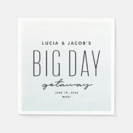 ビッグデイ休暇海ブルーの目的地の結婚式 スタンダードカクテルナプキン