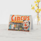 ビッグトップに入る人々のサーカスのポスター カード (黄色い花)