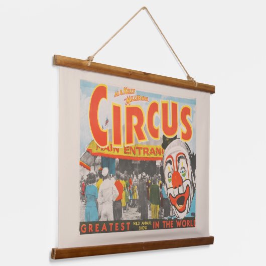 ビッグトップに入る人々のサーカスのポスター 吊り下げ型タペストリー (傾斜あり)