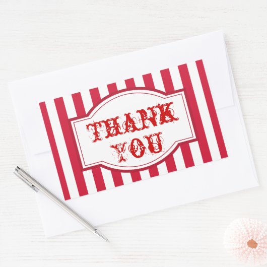 ビッグトップカーニバルサーカスパーティーありがとうステッカー 長方形シール (封筒)