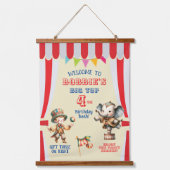 ビッグトップサーカスのテーマの誕生日 吊り下げ型タペストリー (正面)