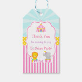 ビッグトップサーカスカーニバルインピンクギフトラベル ギフトタグ (正面)