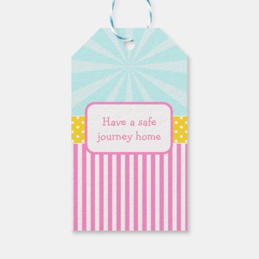 ビッグトップサーカスカーニバルインピンクギフトラベル ギフトタグ (裏面)