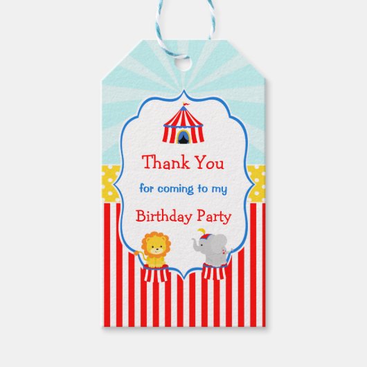 ビッグトップサーカスカーニバルギフトラベル ギフトタグ (正面)
