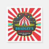 ビッグトップサーカスカーニバルシャルボード1st誕生日 スタンダードカクテルナプキン (正面)