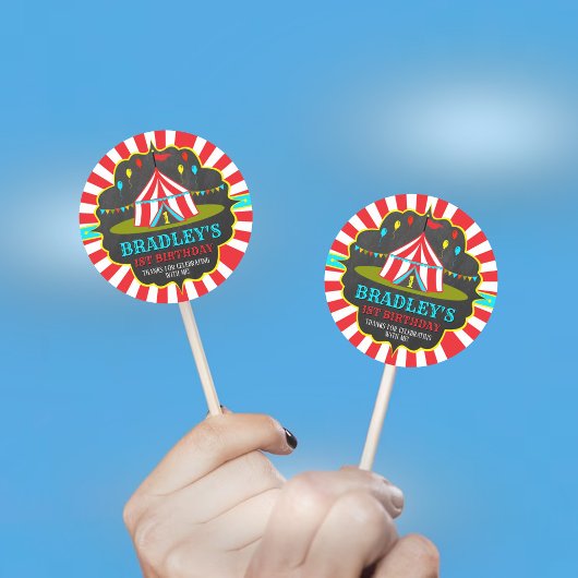 ビッグトップサーカスカーニバルシャルボード1st誕生日 ラウンドシール