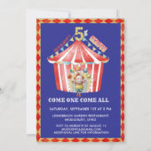 ビッグトップサーカスカーニバル第五誕生日 招待状 (裏面)