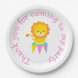 ビッグトップサーカスカーニバル誕生日インピンク ペーパープレート