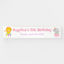 ビッグトップサーカスカーニバル誕生日インピンク 横断幕