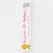 ビッグトップサーカスカーニバル誕生日インピンク 横断幕 (縦)