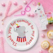 ビッグトップサーカスカーニバル誕生日イン赤 ペーパープレート (パーティー)