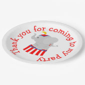 ビッグトップサーカスカーニバル誕生日イン赤 ペーパープレート (アングル)