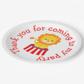 ビッグトップサーカスカーニバル誕生日イン赤 ペーパープレート (アングル)