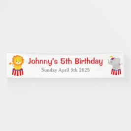 ビッグトップサーカスカーニバル誕生日イン赤 横断幕