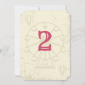 ビッグトップサーカスカーニバル誕生日ガールピンク 招待状 (裏面)